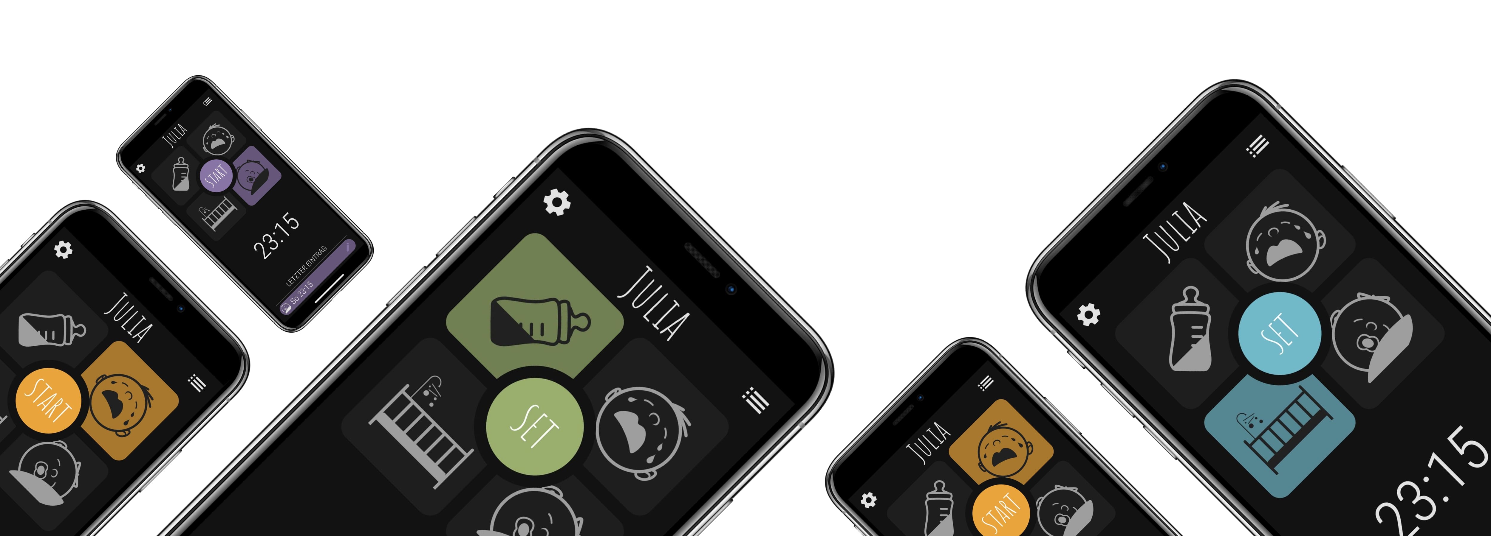 Bild mit vielen mobilen Geräten