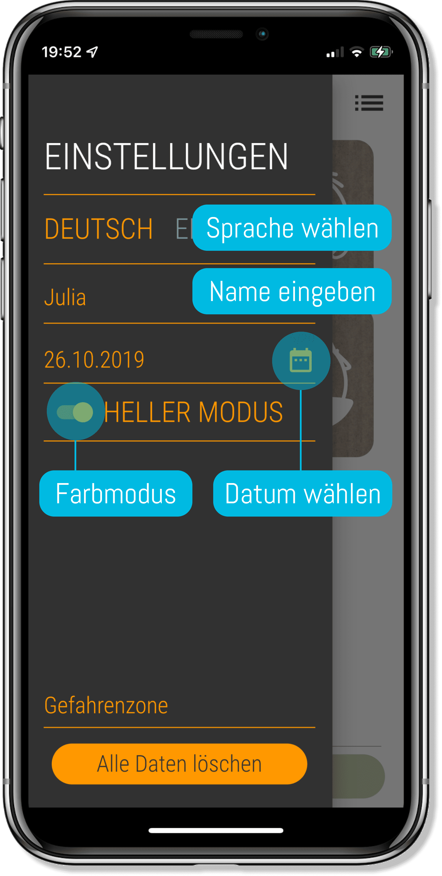 Stilisiertes Bild eines mobilen Gerätes.